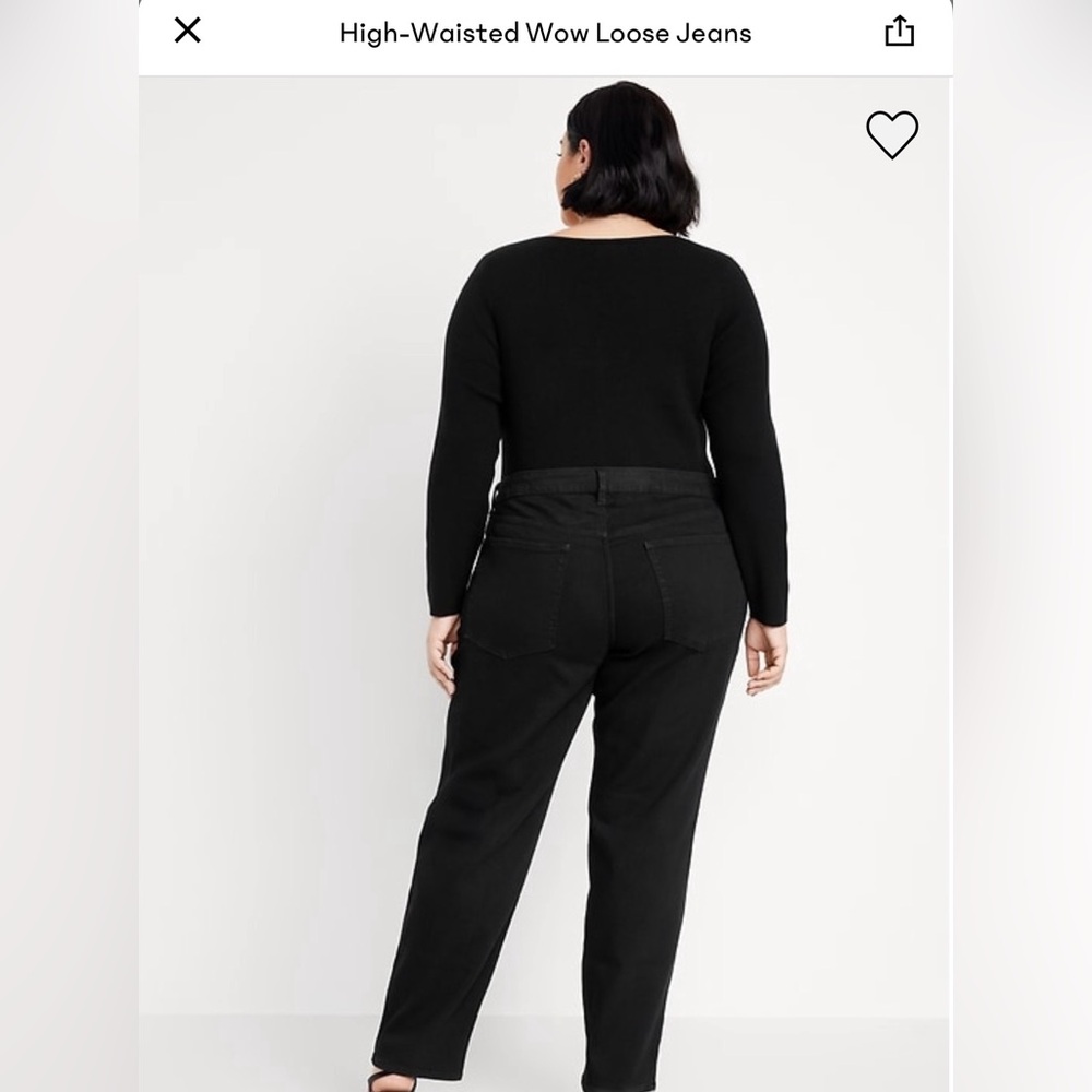Old Navy Women's High-Rise Wow Loose Balck Jeans